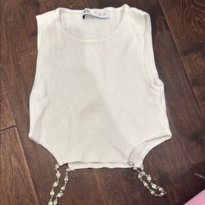 Cropped Zara tank with jewels